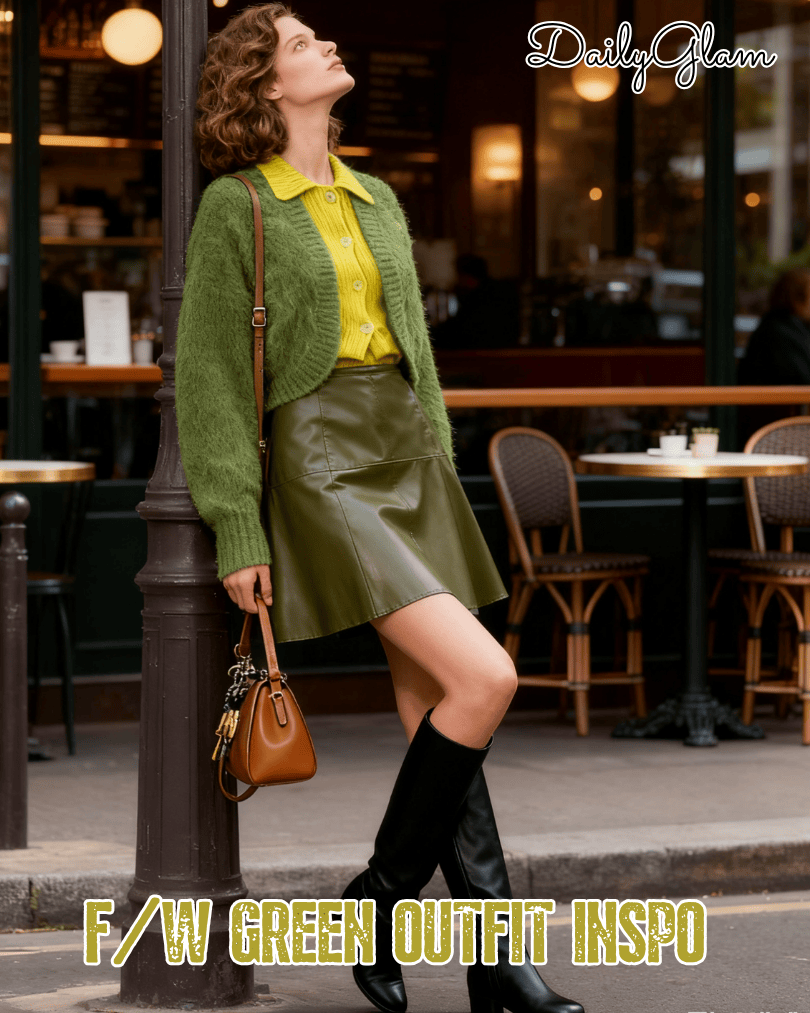 green outfit inspo fall winter