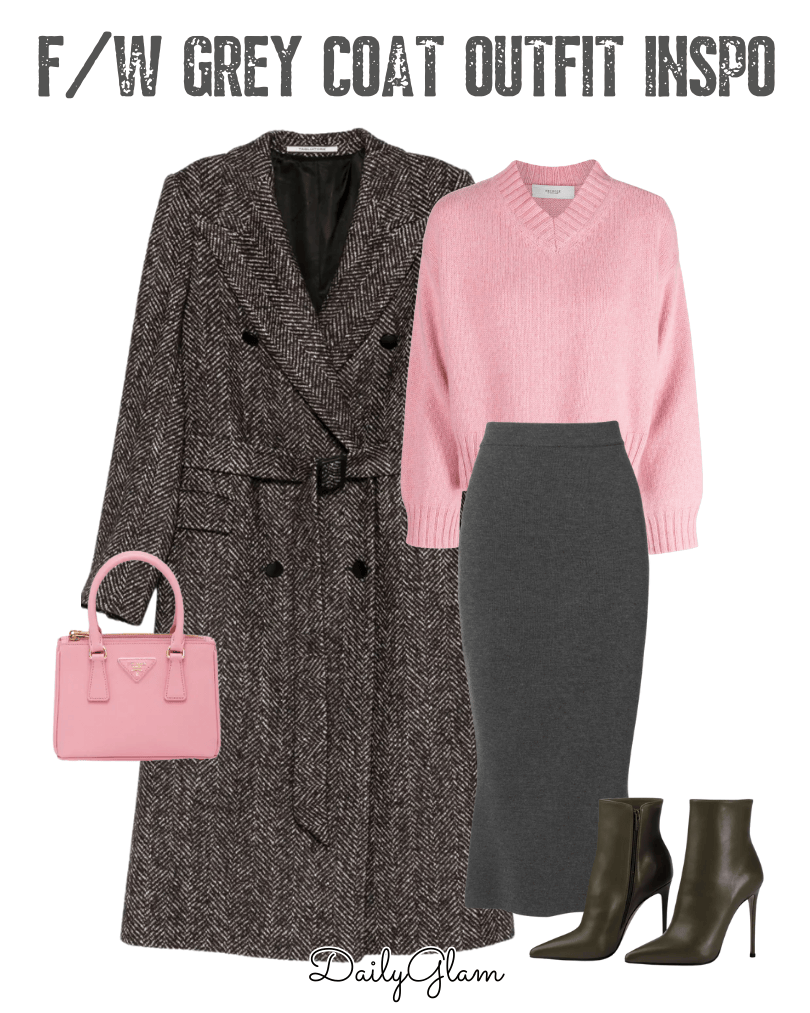 gray long coat outfit ideas