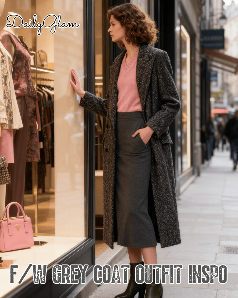 grey wool coat outfits