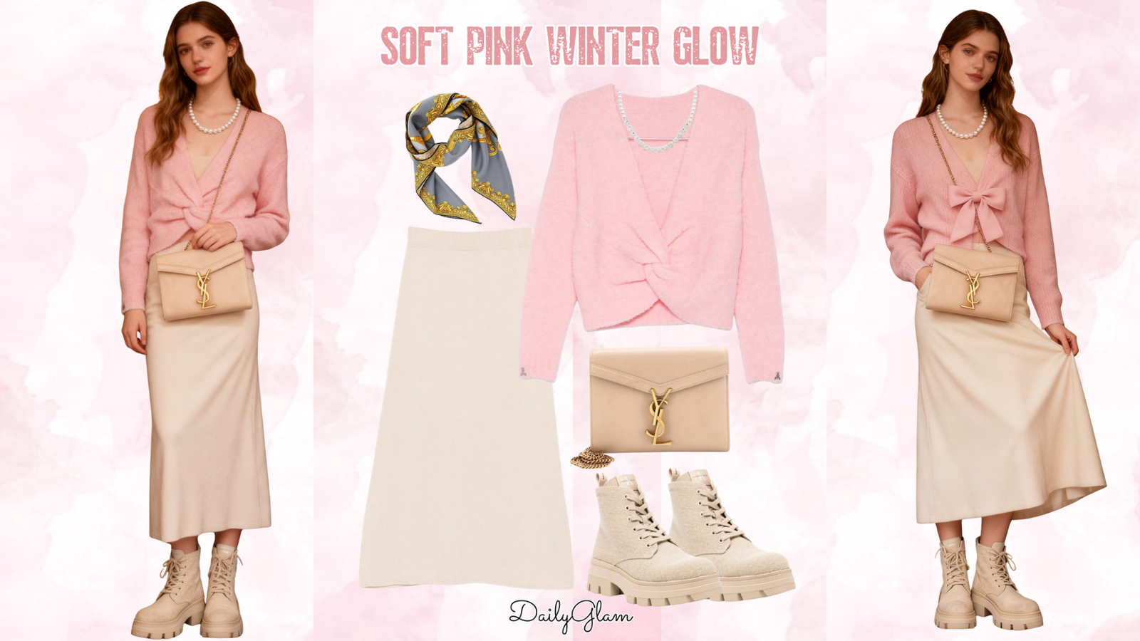 soft pink winter outfit