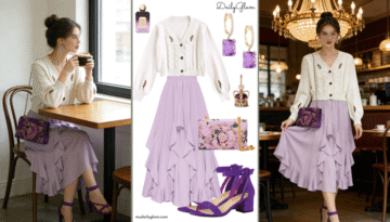 white purple winter outfit