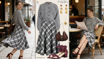 grey winter outfit women