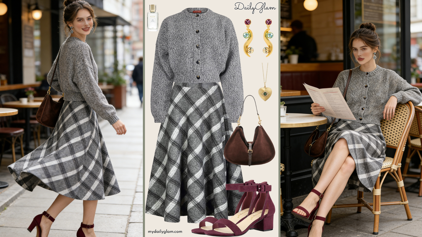 grey winter outfit women