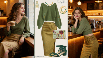 olive green outfit winter