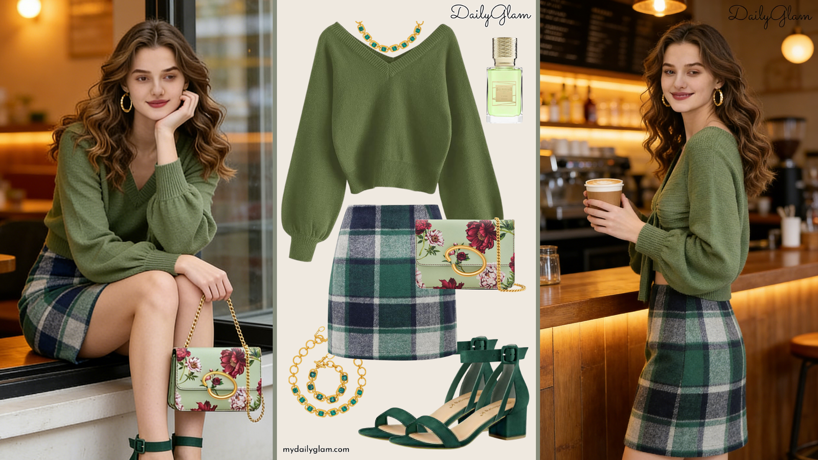 Fall Winter Olive Green Chic Outfit