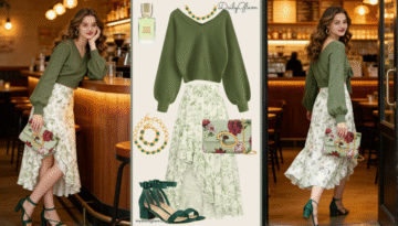 Fall Winter Olive Green Boho Outfit