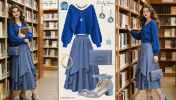 Fall Winter Blue Ombre Chic Outfit