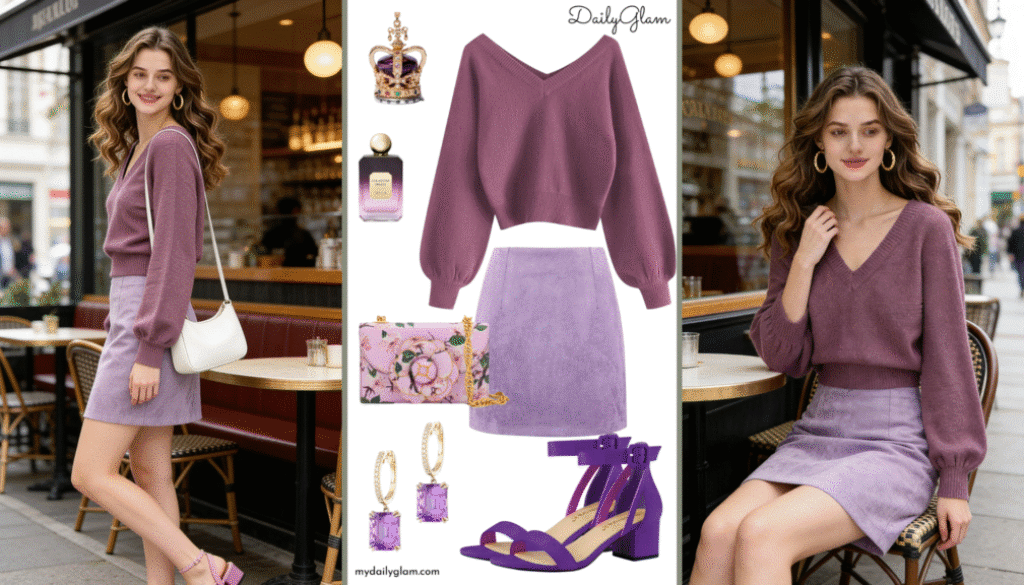 Fall Winter Purple Ombre Chic Outfit