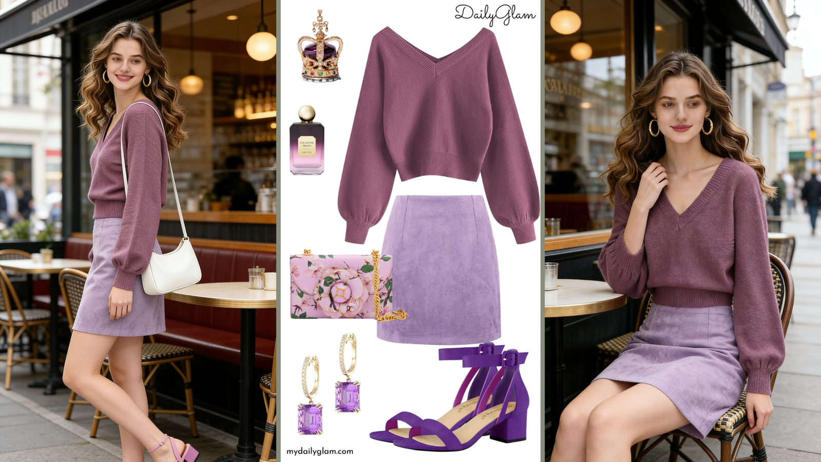 Fall Winter Purple Ombre Chic Outfit