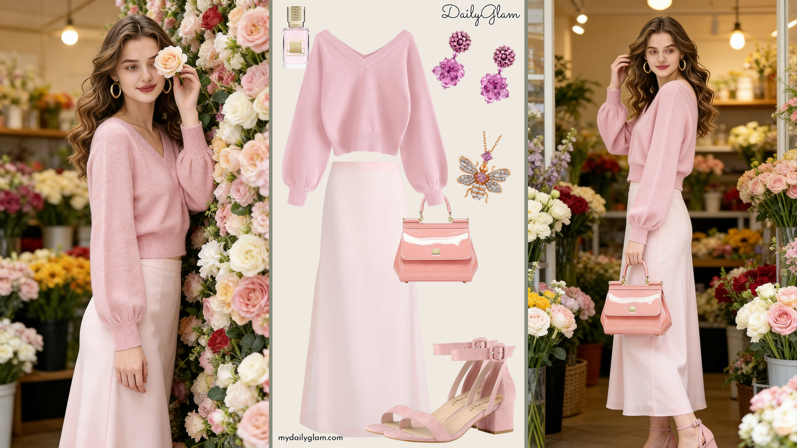 Fall Winter Soft Pink Monochrome Chic Outfit