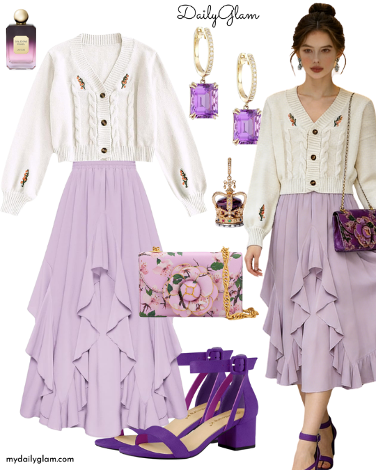 light purple outfit winter