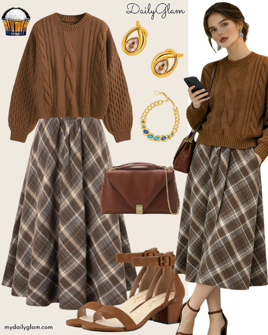 chunky knit sweater winter outfit