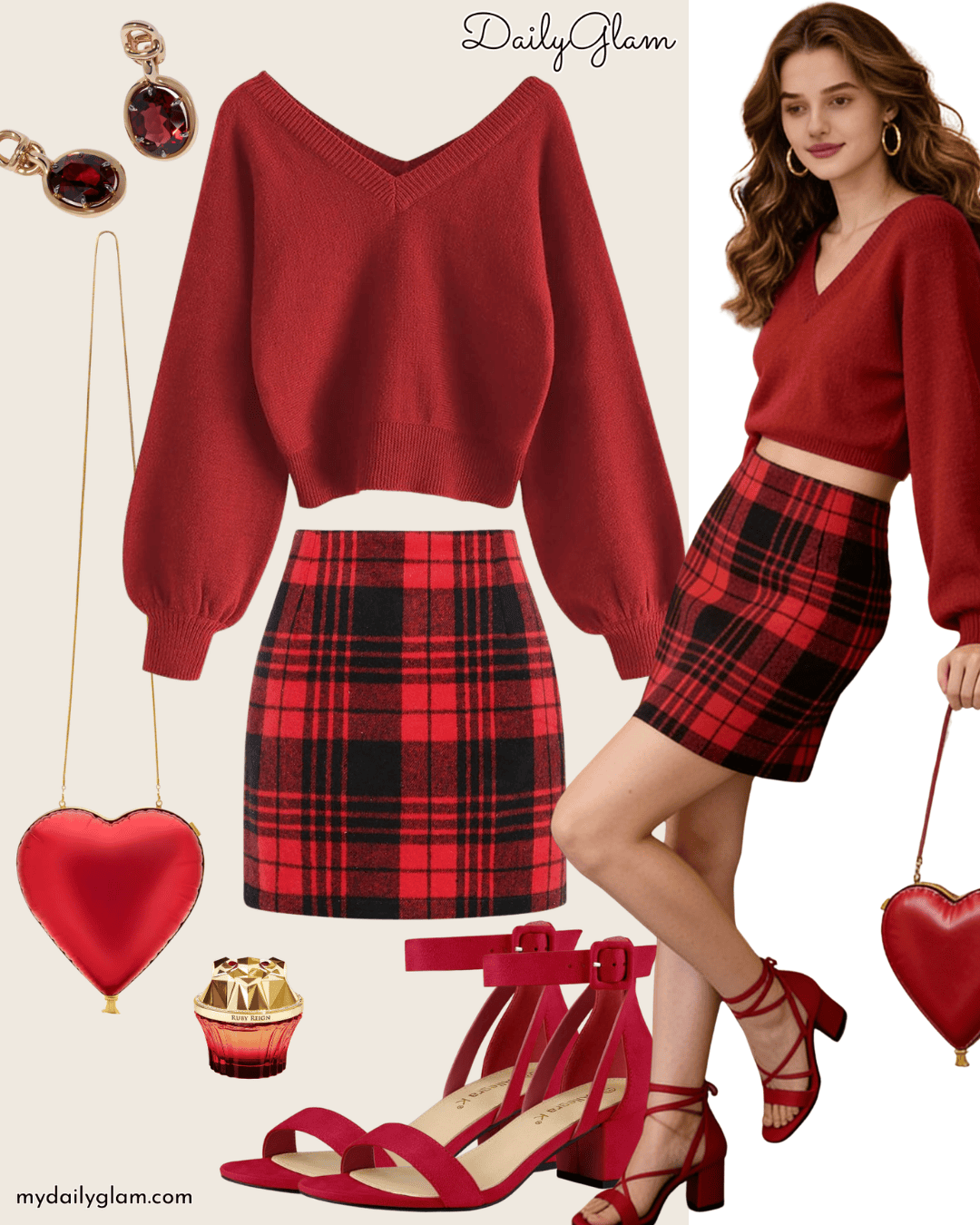 Burgundy Cropped Sweater Fall Look