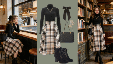 Fall Winter Vintage Sweet-Cool Outfit