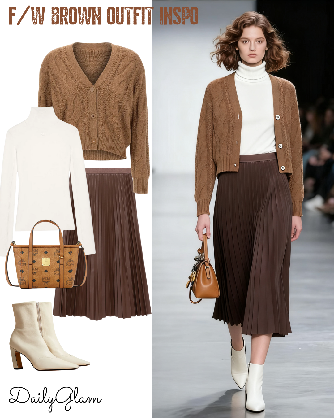 Fall Winter Brown Layered Knit Outfit
