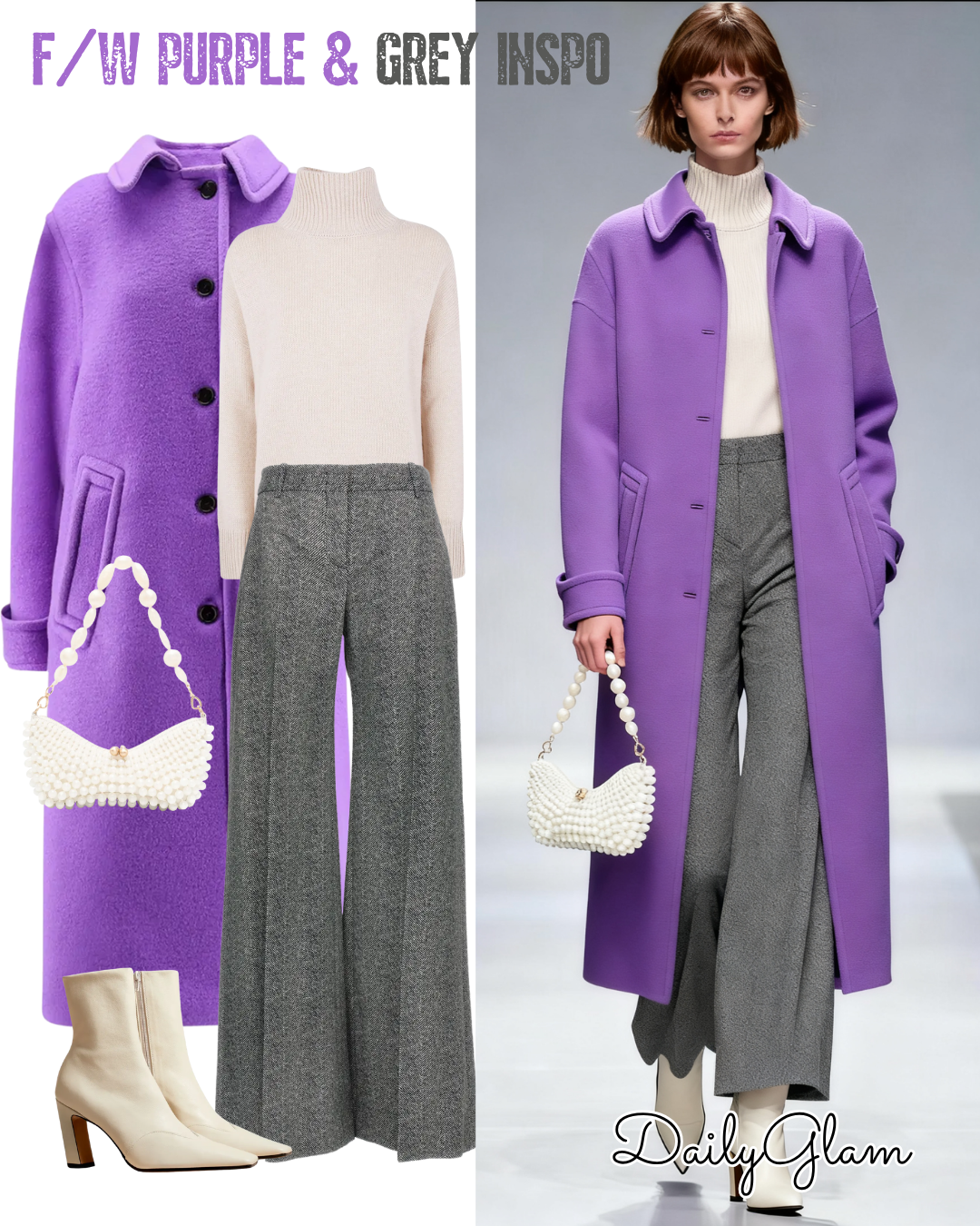 Purple Statement Wool Coat Fall Look