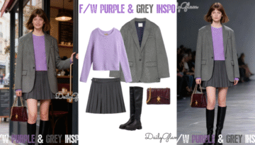 Fall Winter Purple Grey Blazer Outfit