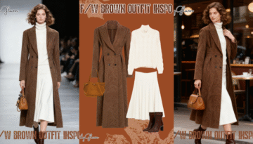 Fall Winter Brown Paisley Coat Outfit