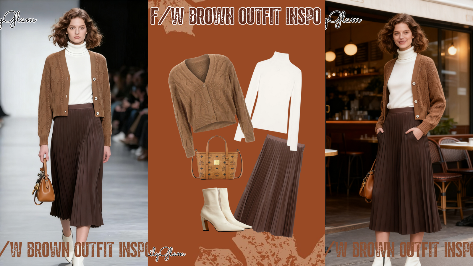 Fall Winter Brown Layered Knit Outfit