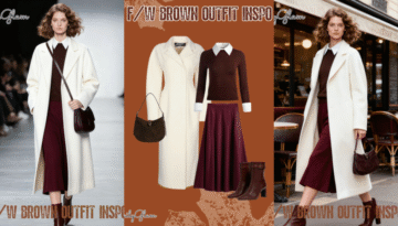 Fall Winter Brown Burgundy Wool Coat Outfit