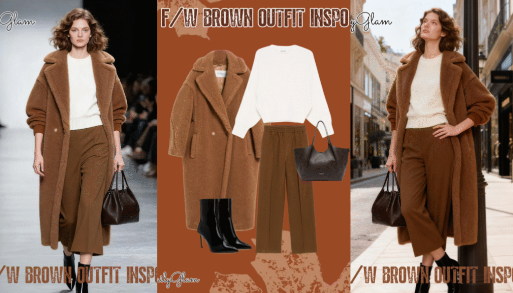 Fall Winter Brown Teddy Coat Outfit
