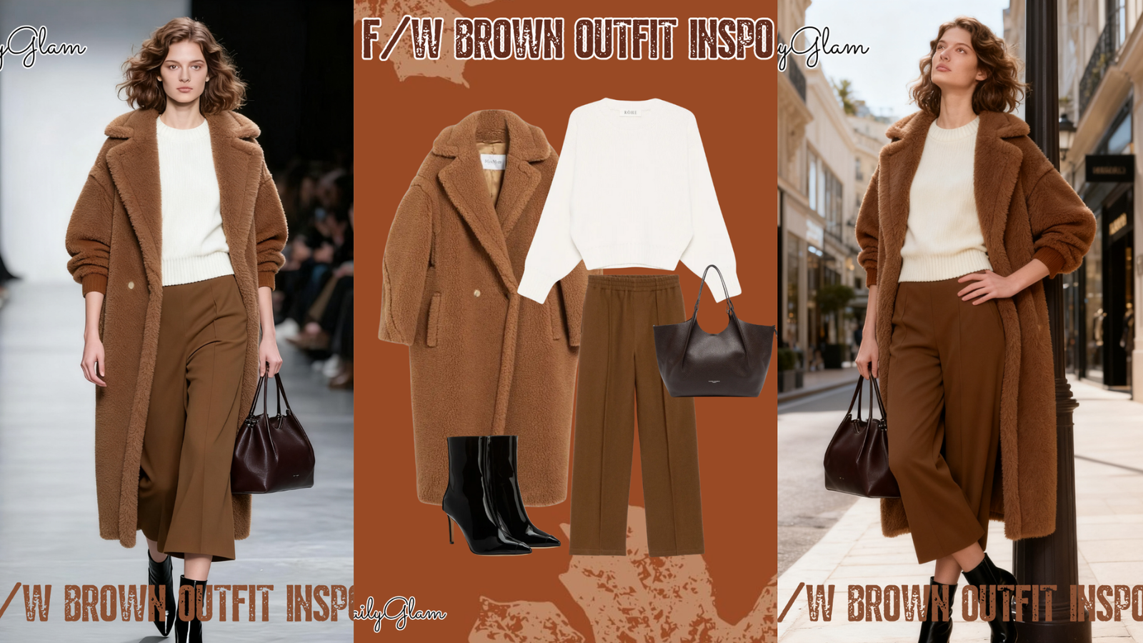 Fall Winter Brown Teddy Coat Outfit