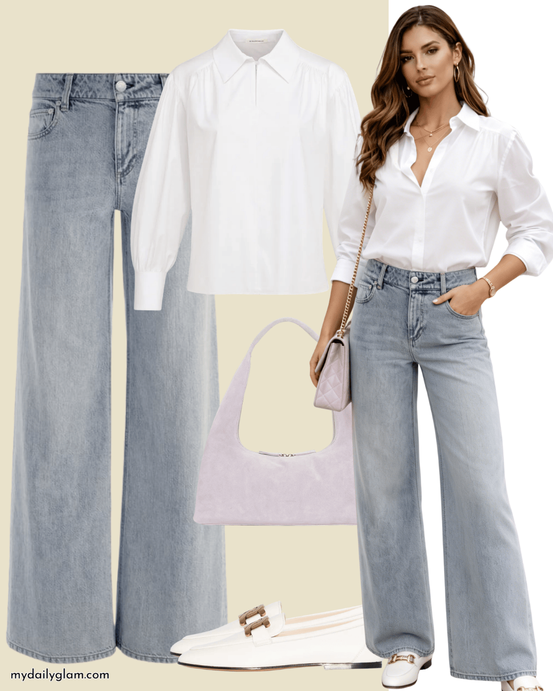 clean fit white shirt jeans
