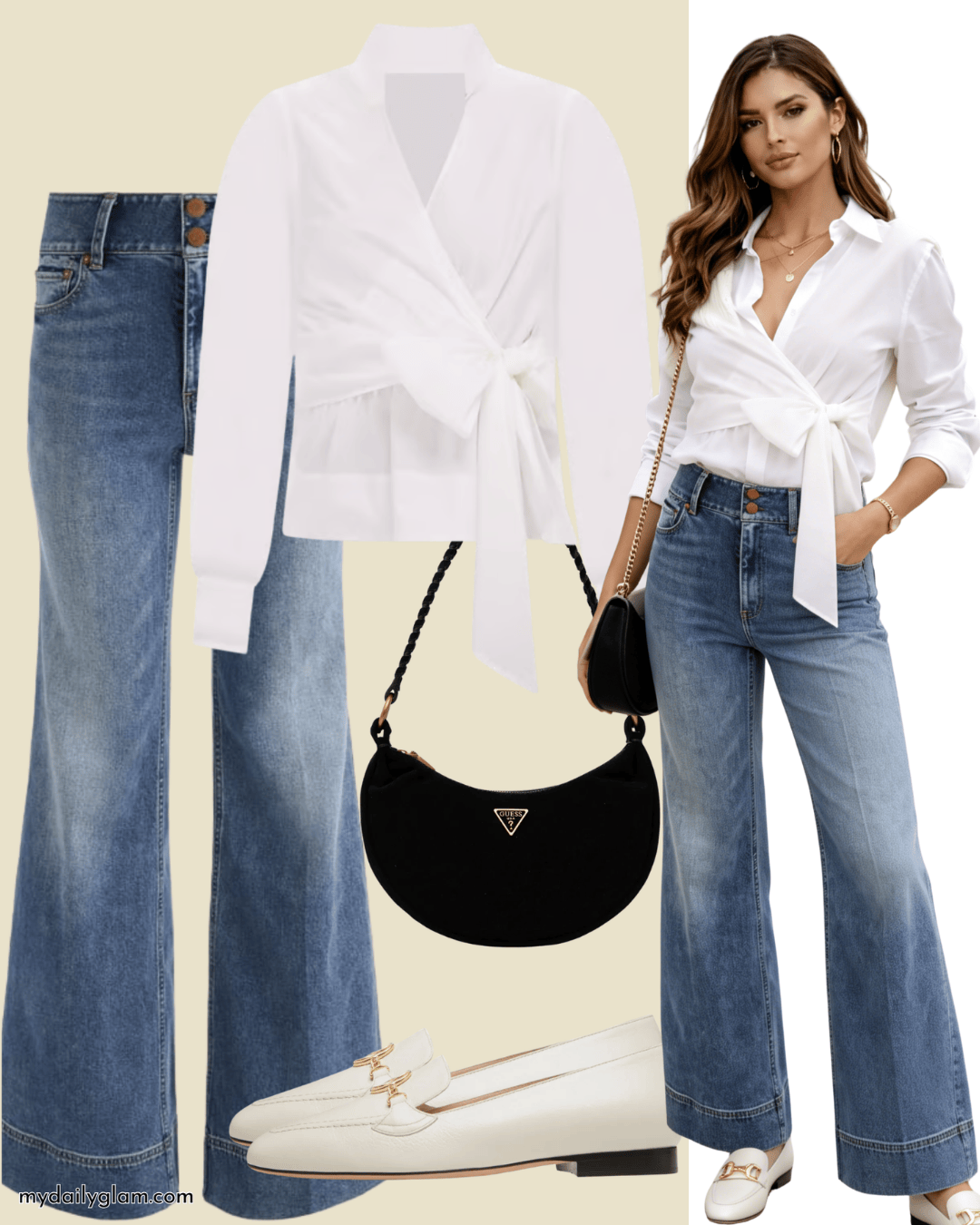  classic jeans and white shirt