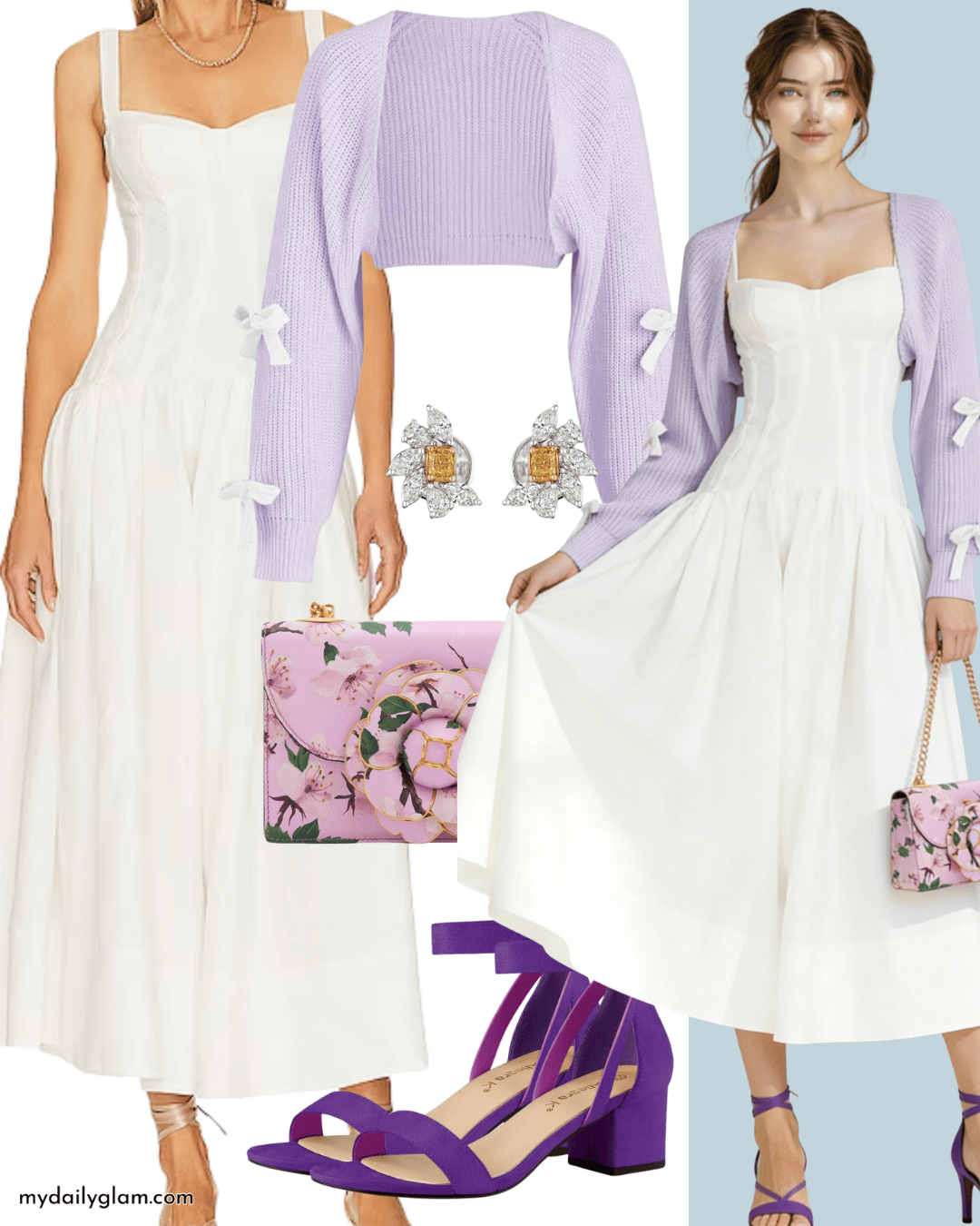 light cardigan white dress styling