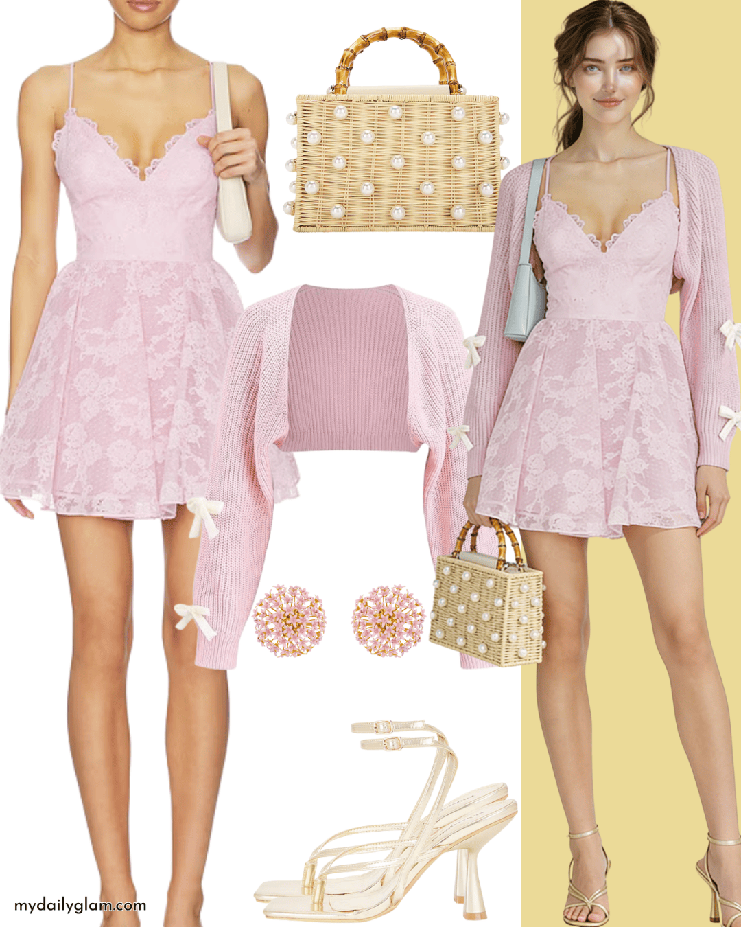 lavender dress cardigan styling