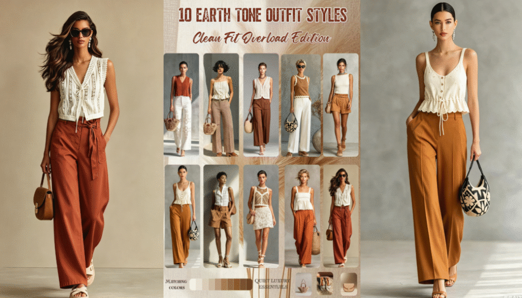 Earth tone clean fit outfits