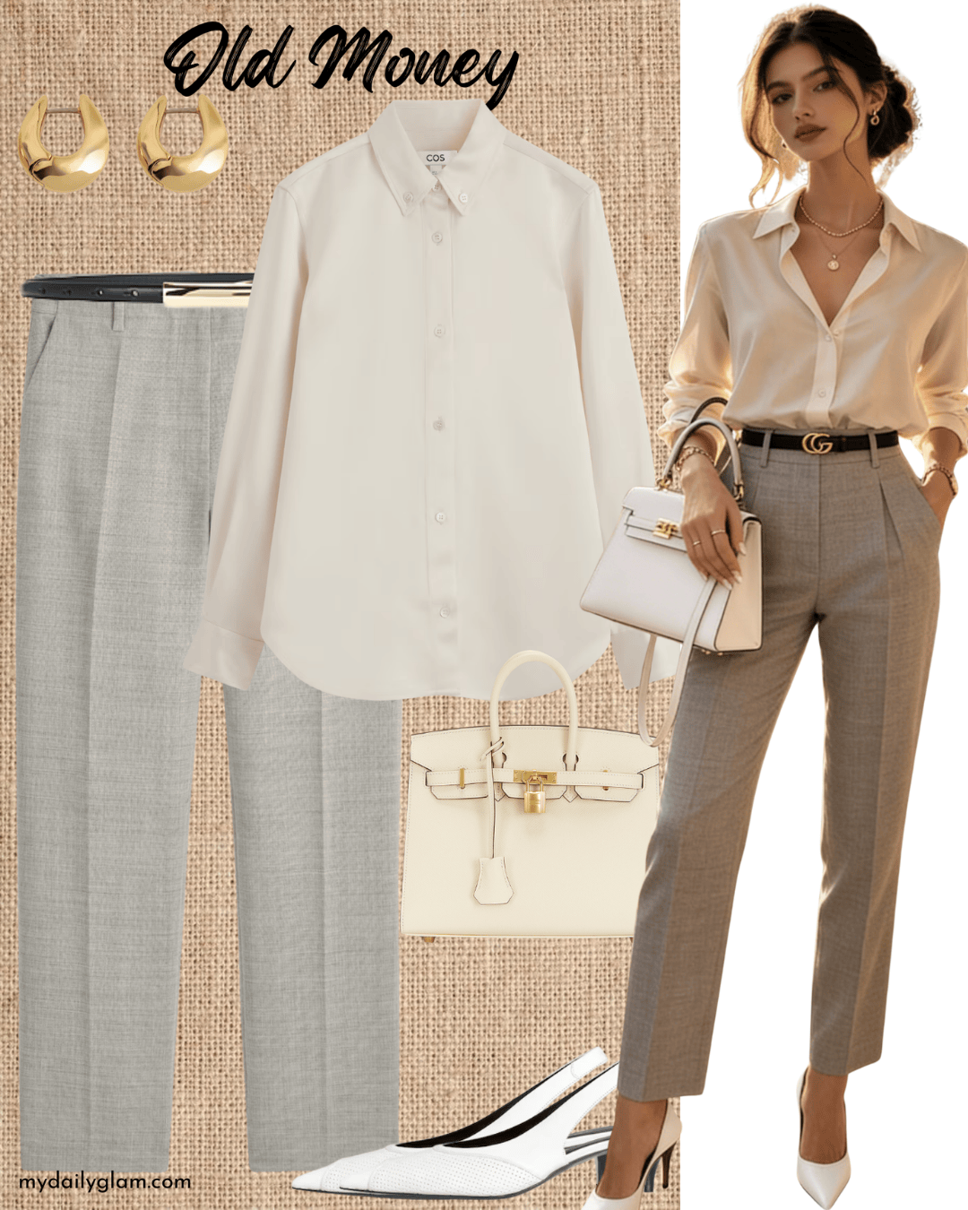 Old Money Cream Shirt & Trousers Outfits