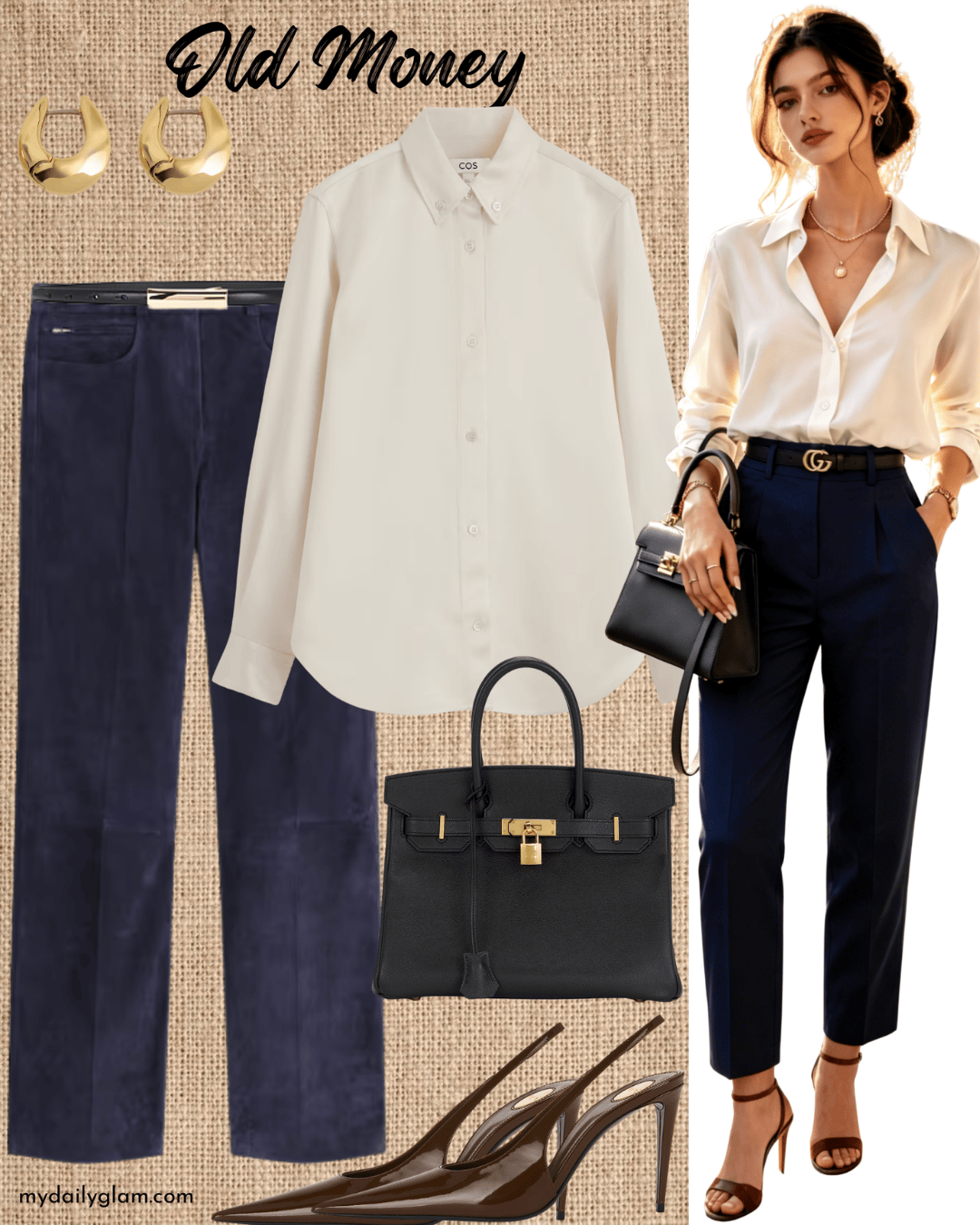 Old Money Cream Shirt & Trousers Outfits