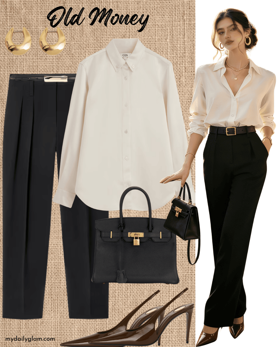 Old Money Cream Shirt & Trousers Outfits