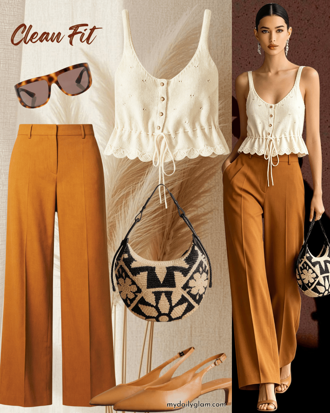 Earth tone clean fit outfits