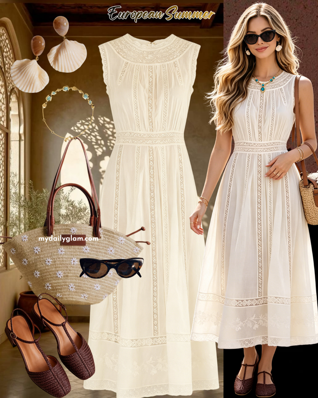 French elegance white dress 