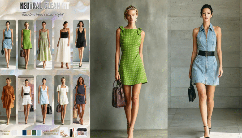neutral clean fit dresses