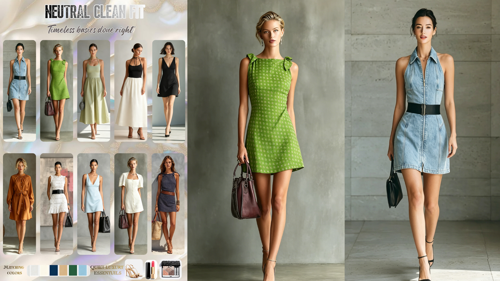 neutral clean fit dresses