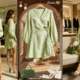 clean fit green wrap dress