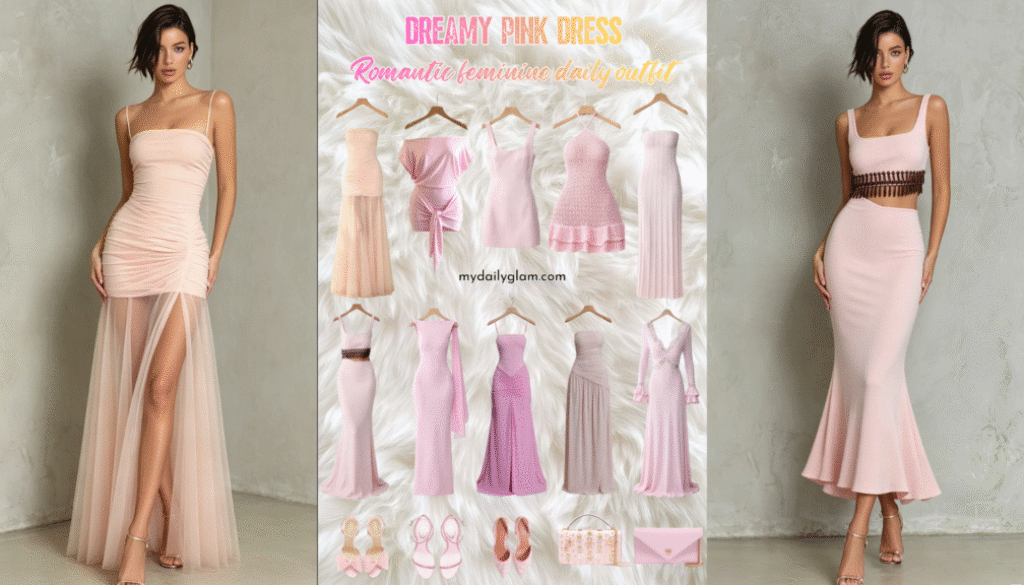 European summer pink dress