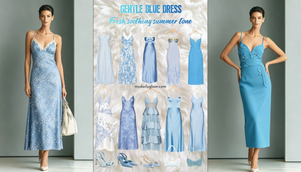 French elegance blue dress