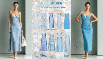French elegance blue dress