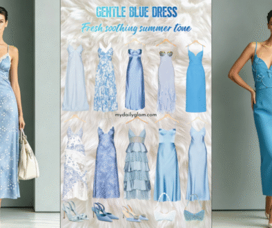 French elegance blue dress