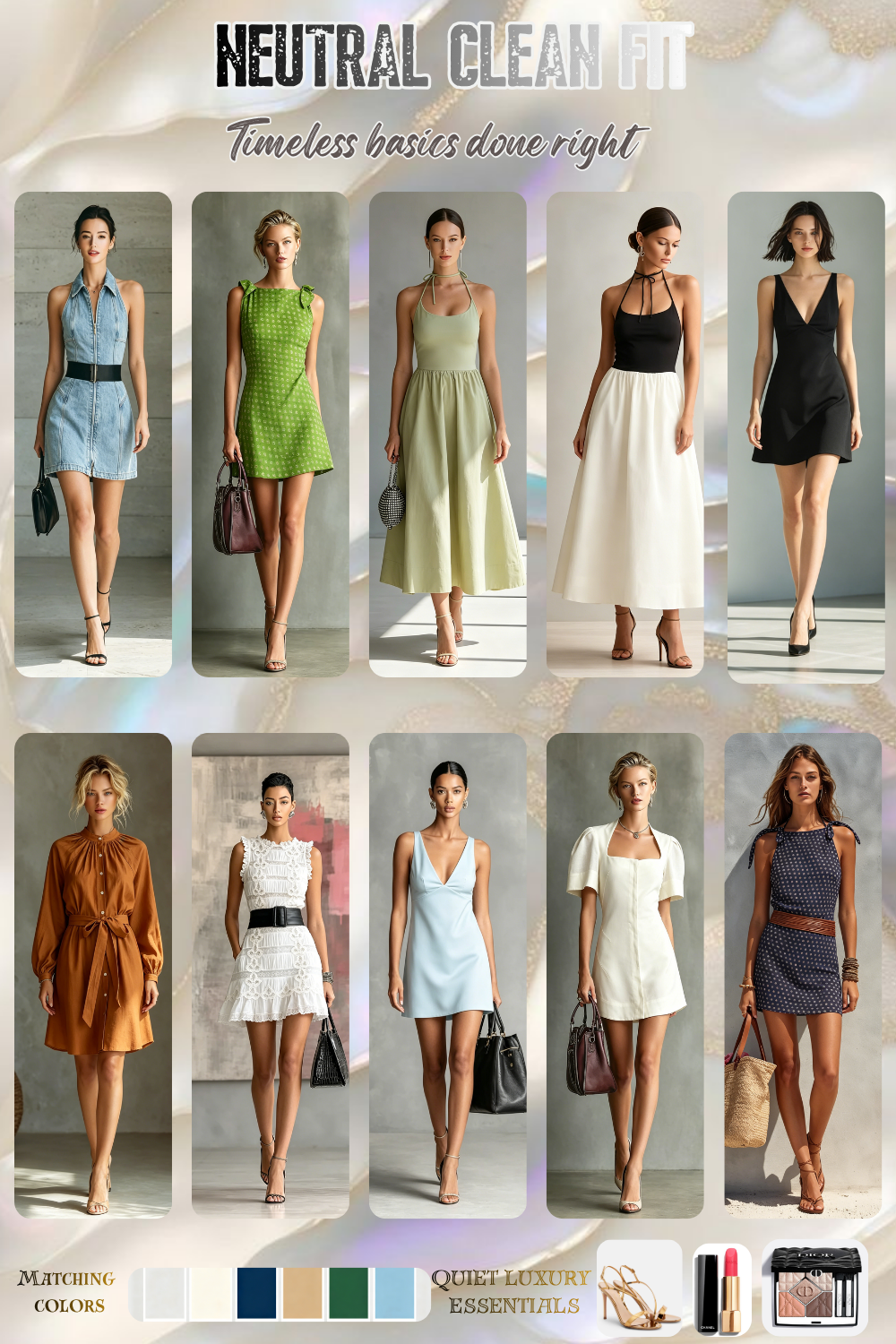 neutral clean fit dresses