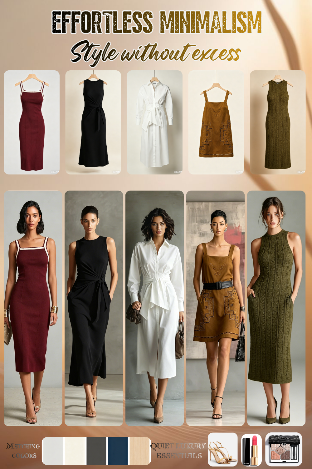 quiet luxury minimalist dresses