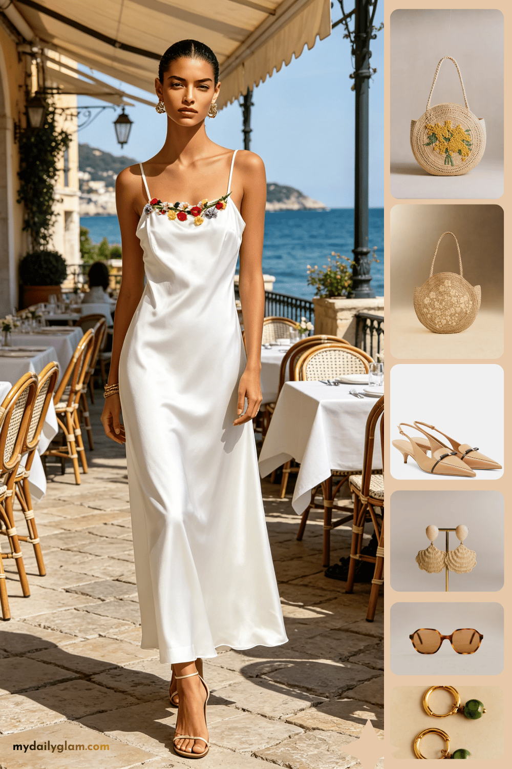 lace white midi dress
