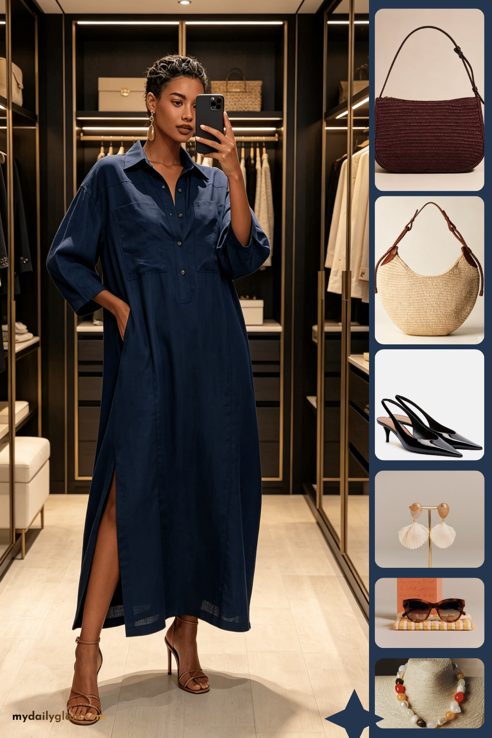 minimalist navy summer dress