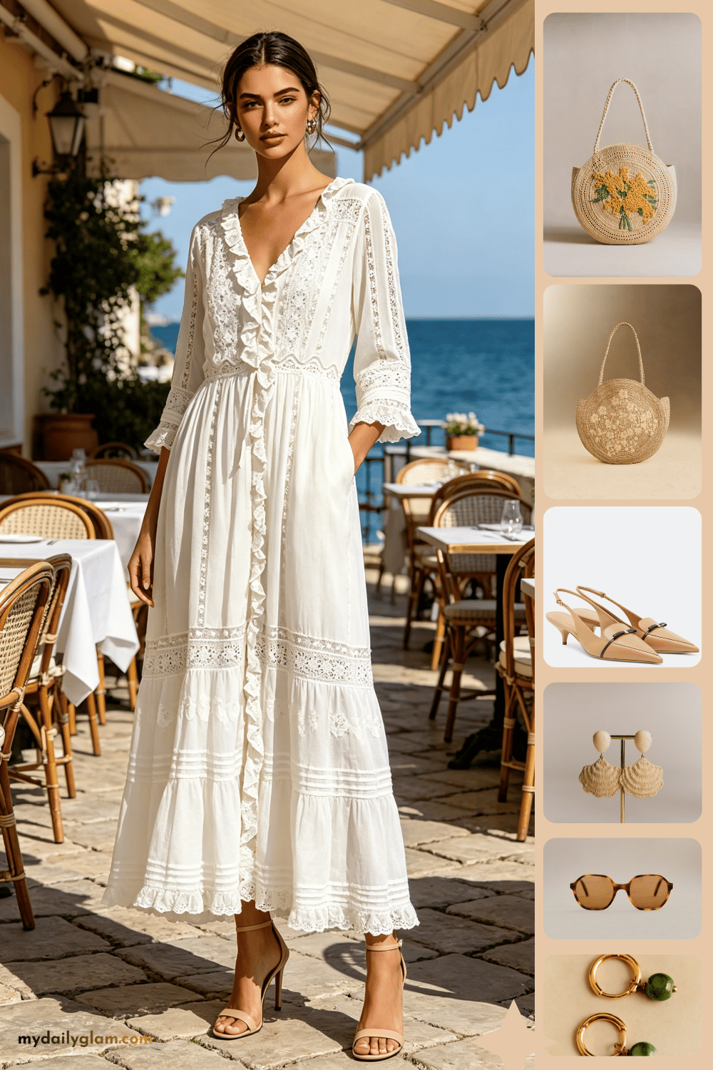 summer white midi dress