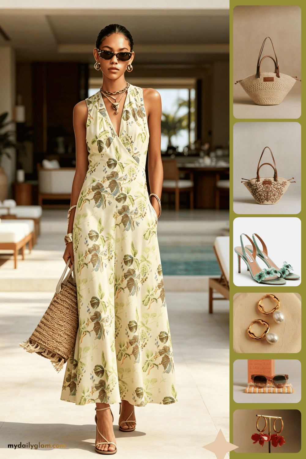 green summer vacation dress