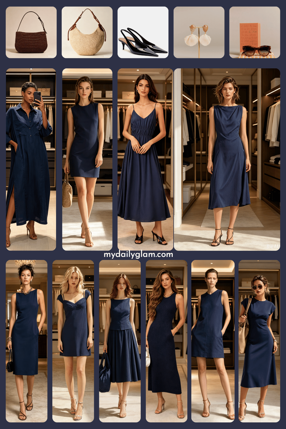 minimalist navy summer dress